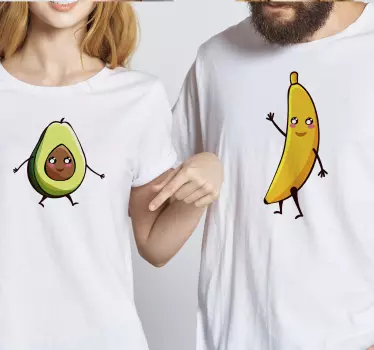 Vater und sohn t-shirts süßes avocado-bananen-paar - TenStickers