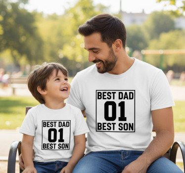 Vater sohn t shirt team und nummer set - TenStickers