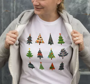 Weihnacht t shirt fröhliche feiertagsbäume - TenStickers