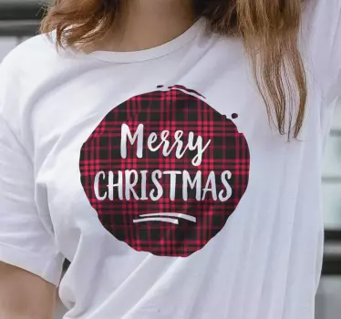 Weihnacht t shirt fröhliches festliches karomuster - TenStickers