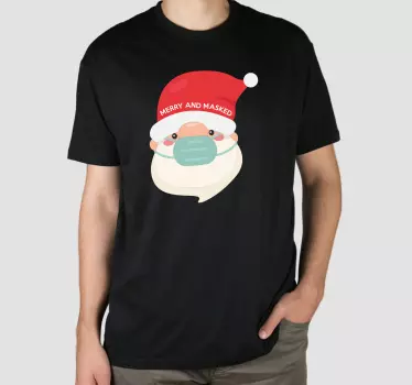 Weihnacht t shirt fröhliches santa gesicht maskiert - TenStickers