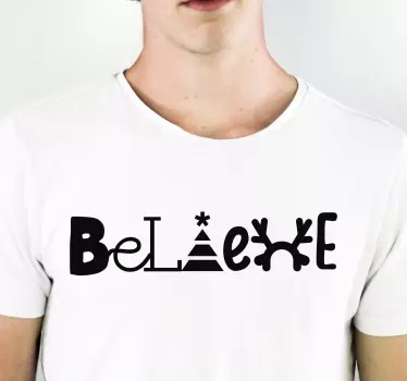 Weihnacht T Shirt glaube text - TenStickers
