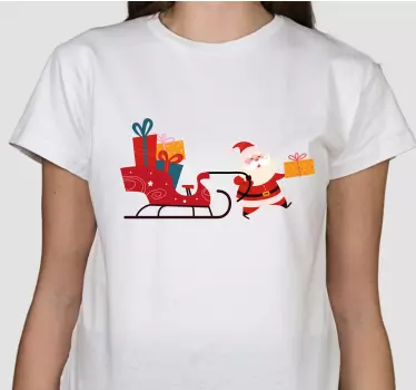 Weihnacht t shirt mit dem weihnachtsmann und geschenken - TenStickers