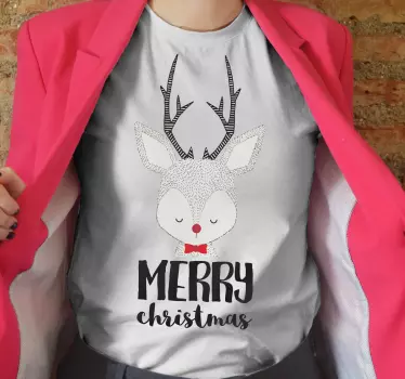 Weihnacht t shirt niedlicher rentier spaß - TenStickers