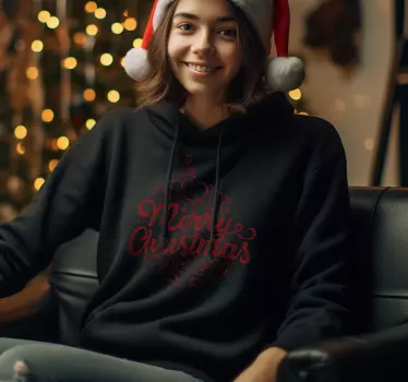 Merry Christmas Schwarz Weihnachtspullover - TenStickers