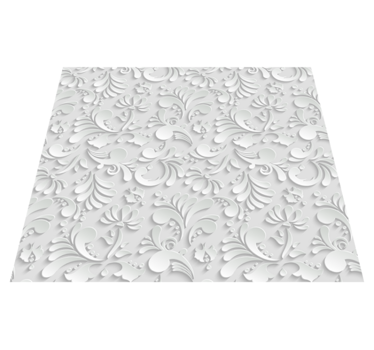 Vinyl Teppich weiß 3d-blumenmuster - TenStickers