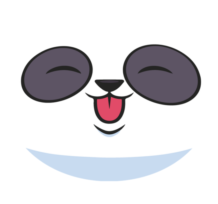 Vinyl Teppich weiß panda-gesicht - TenStickers