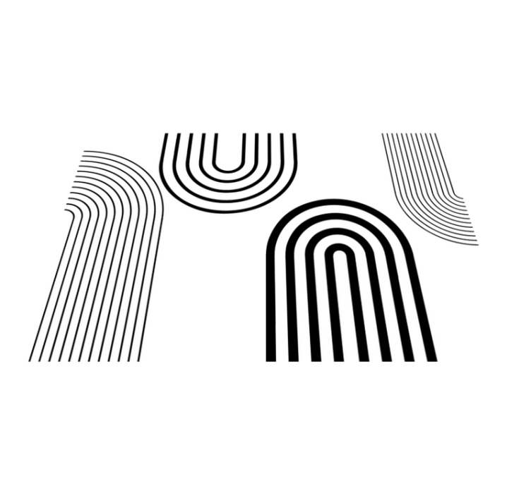 Vinyl Teppich weiß dünne minimalistische schwarze bögen - TenStickers