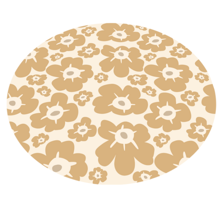 Vinyl Teppich Blumen beige mohnblumen - TenStickers