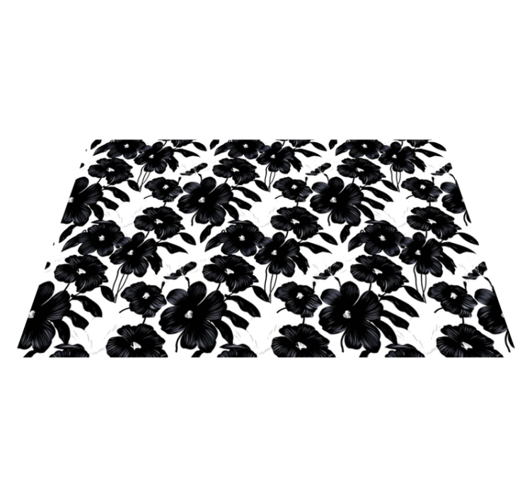 Vinyl Teppich Blumen schwarzer Mohn - TenStickers