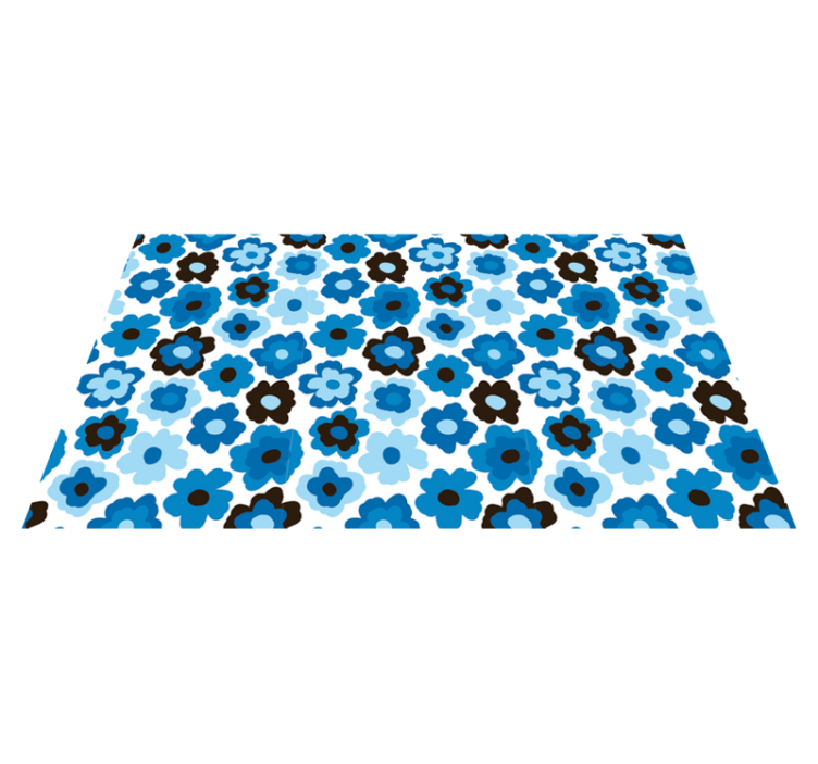 Vinyl Teppich Blumen blauer mohn - TenStickers