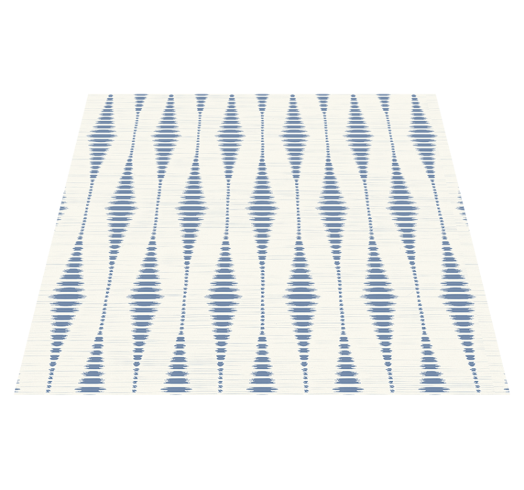 Vinyl Teppich modern rabaul ikat blau und beige - TenStickers