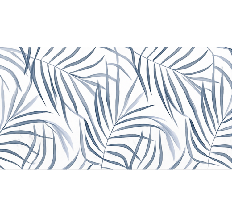 Vinyl Teppich blau dünnes blätterdesign - TenStickers