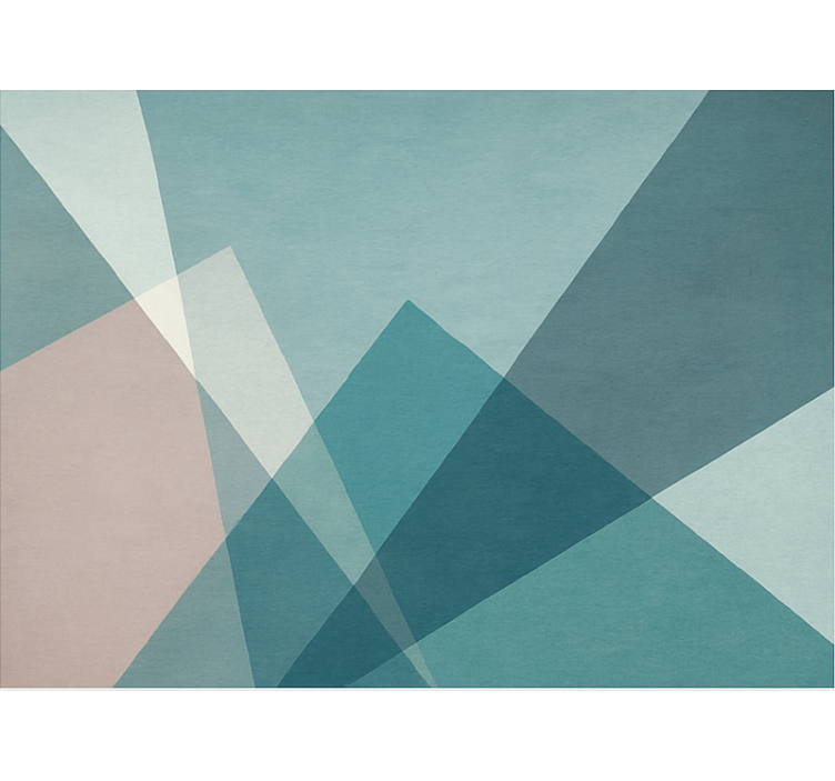 Vinyl Teppich blau geometrisches abstraktes design - TenStickers