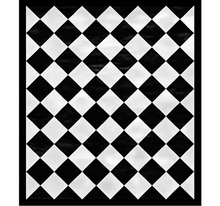 Vinyl Teppich quadratisch diagonale schwarze quadrate - TenStickers