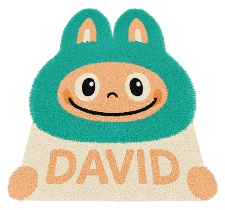 Vinylteppich kindlich benutzerdefinierte türkisfarbene labubu - TenStickers