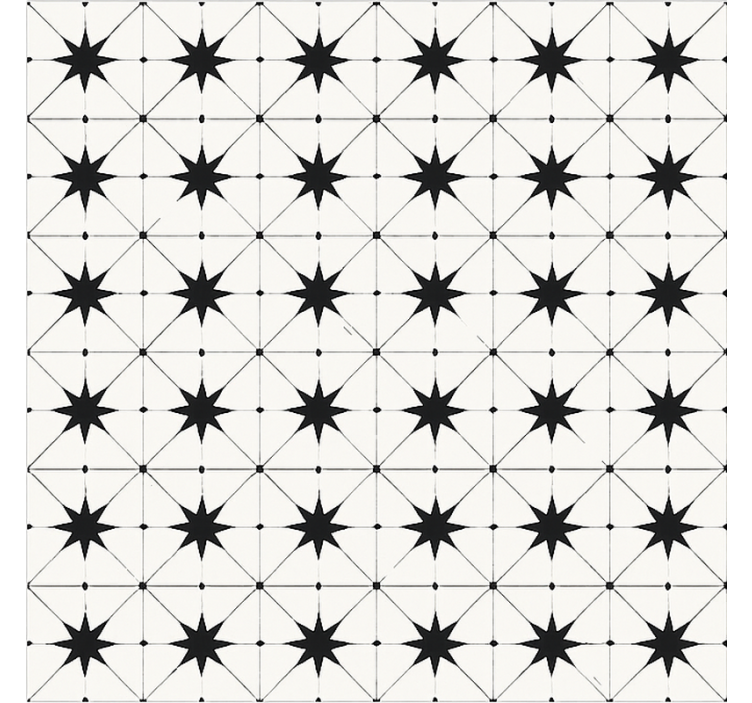 Vinyl Teppich Esszimmer enkaustik-sternmuster - TenStickers