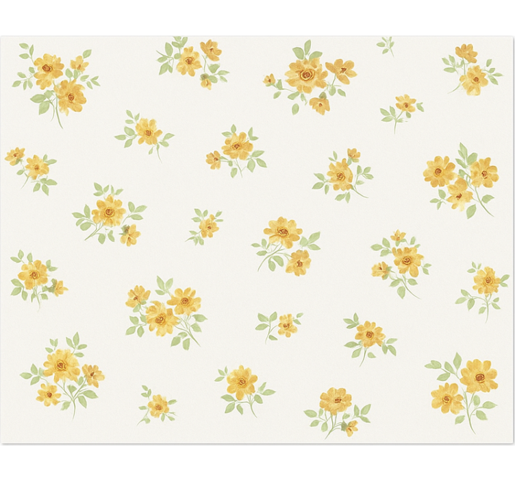 Vinyl Teppich Esszimmer zartes chintz-blumenmuster - TenStickers
