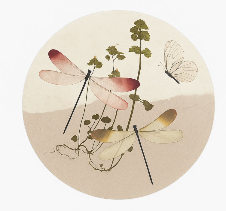 Vinyl Teppich Esszimmer gepresste naturcollage - TenStickers