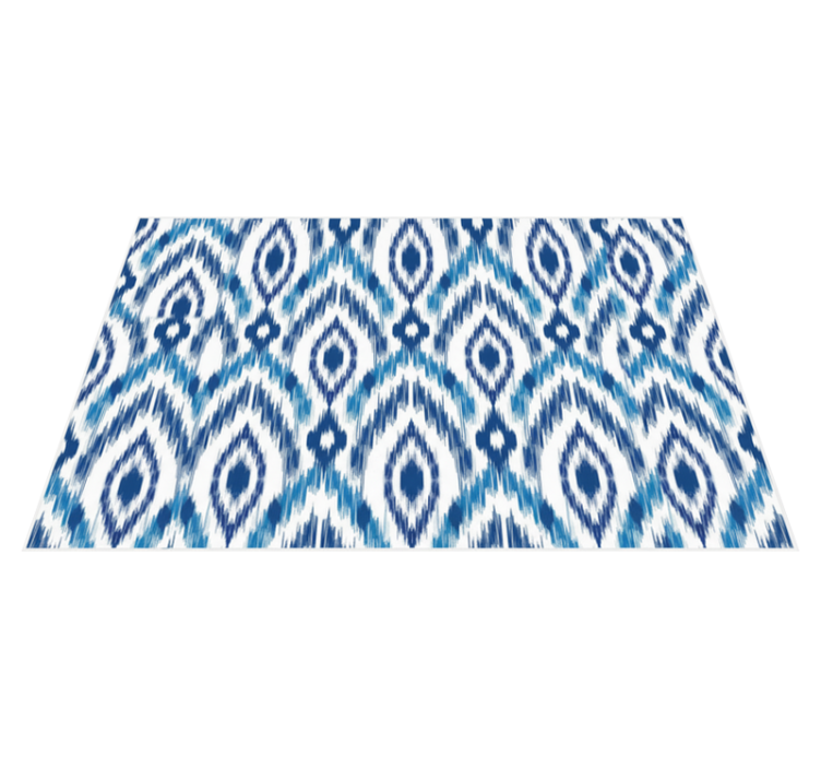Vinyl teppich ethnisch blaues ikat muster - TenStickers