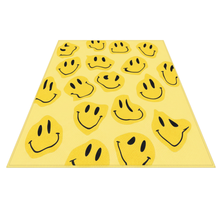 Vinyl teppich kinderzimmer verzerrte smiley gesichter - TenStickers