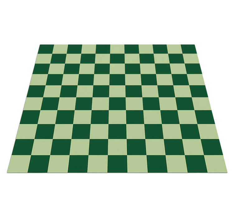 Vinyl teppich geometrisch grünes schachbrett - TenStickers