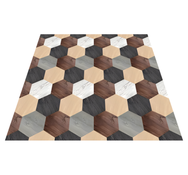 Vinyl teppich küche mit gemischten holzhexagonen - TenStickers