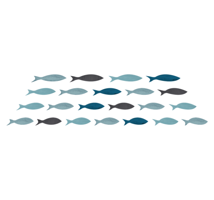 Vinyl teppich tiere blaue fischsilhouetten - TenStickers