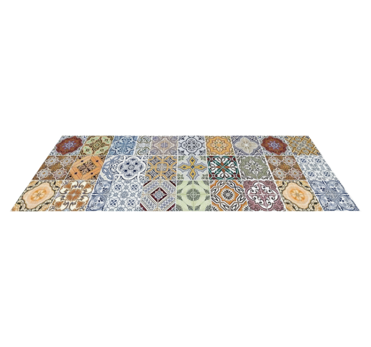 Vinyl teppich küche im eklektischen mediterranen patchwork - TenStickers