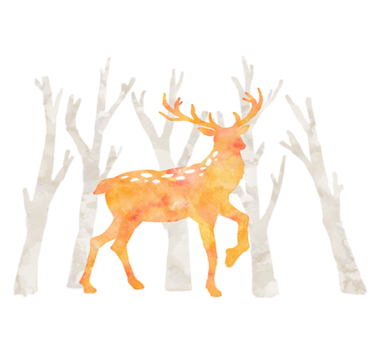 Vinyl teppich tiere im winterstil reh - TenStickers