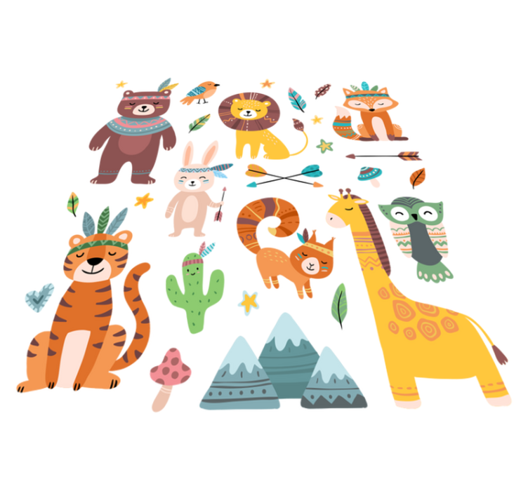 Vinyl teppich tiere baby wilde tiere - TenStickers