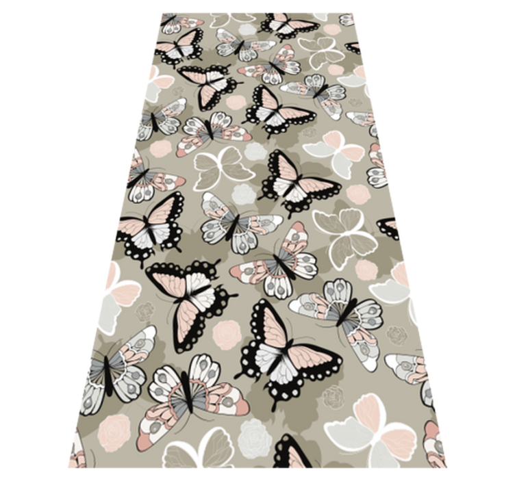 Vinyl teppich tiere beige fliegende schmetterlinge - TenStickers