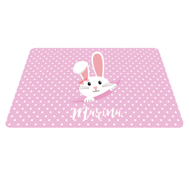 Vinyl teppich tiere süßer hase für mädchen mit namen - TenStickers