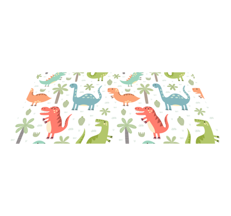 Vinyl teppich tiere glücklicher dinosaurier kallax - TenStickers