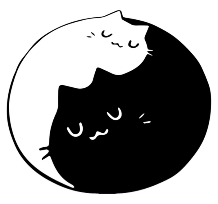 Vinyl teppich tiere yin yang katzen - TenStickers