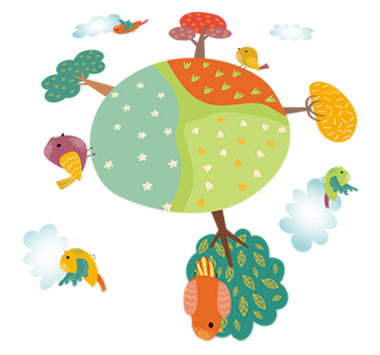 Vinyl teppich tiere frühling weißer kreis - TenStickers