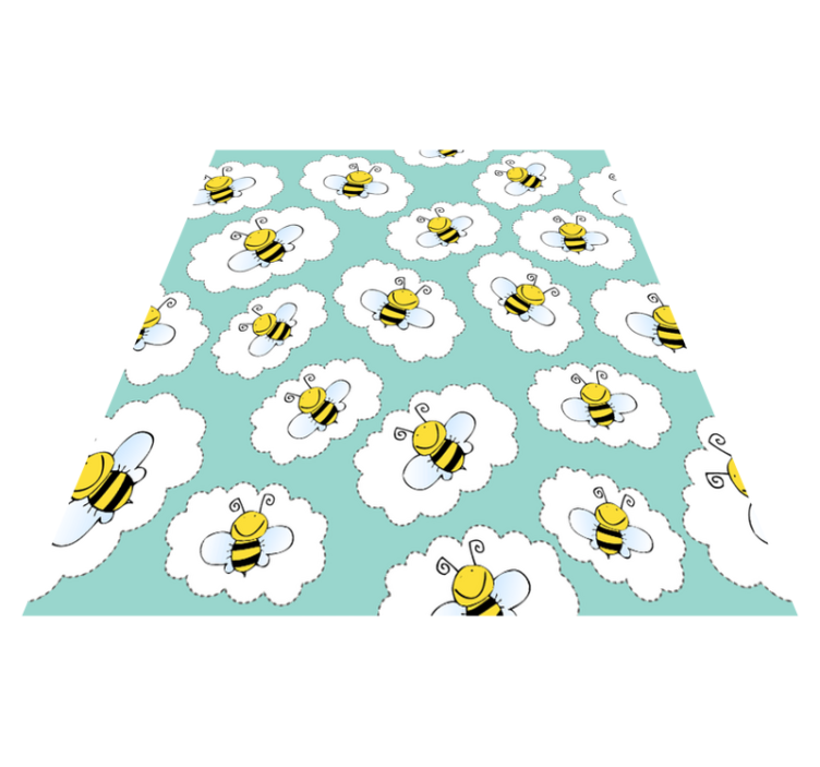 Vinyl teppich tiere weiße bäume und bienen - TenStickers