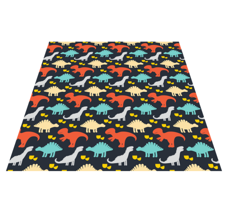 Vinyl teppich tiere mit buntem dinosaurier-muster - TenStickers