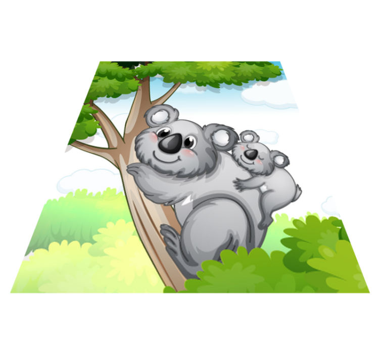 Vinyl teppich tiere mutter und baby koala - TenStickers