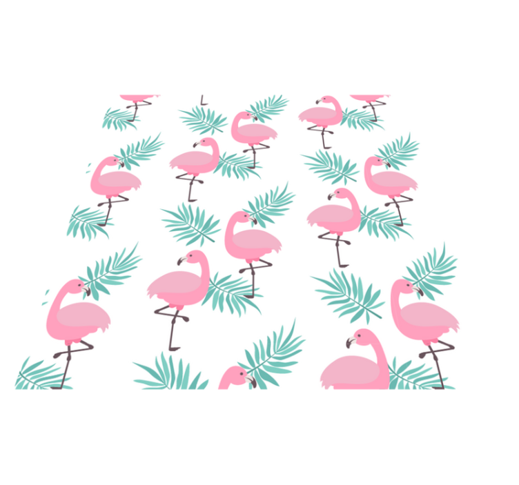 Vinyl teppich tiere mit tropischem flamingo-muster - TenStickers
