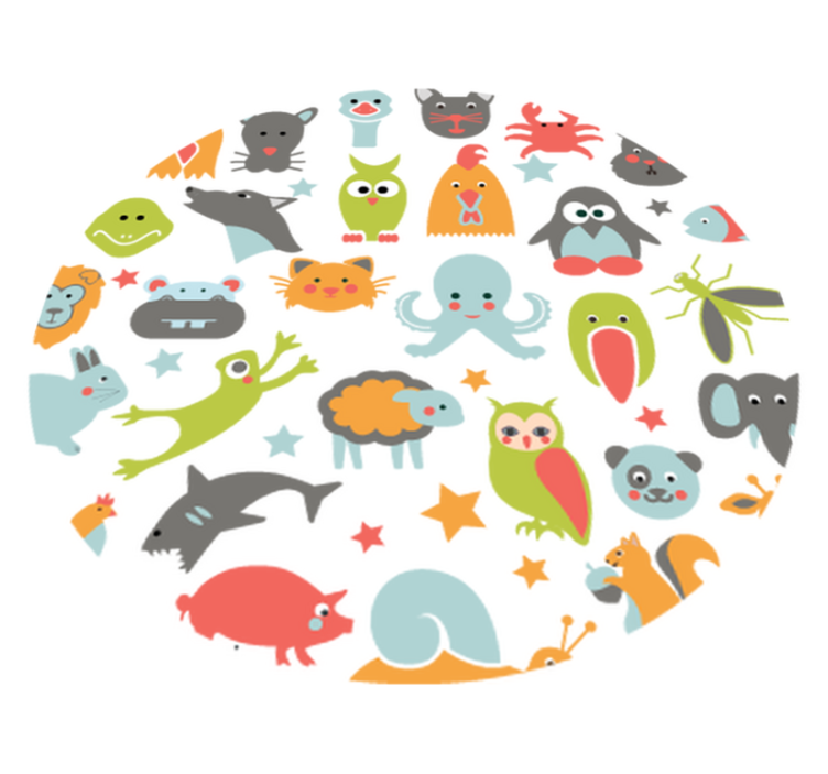 Vinyl teppich tiere im kreis - TenStickers