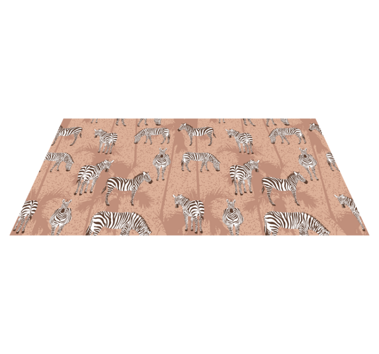 Vinyl teppich tiere zebra und palmen braun - TenStickers