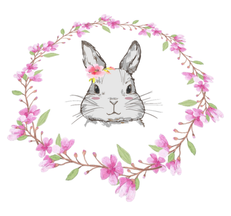 Vinyl teppich tiere wildafrika für kinder hasenmädchen - TenStickers