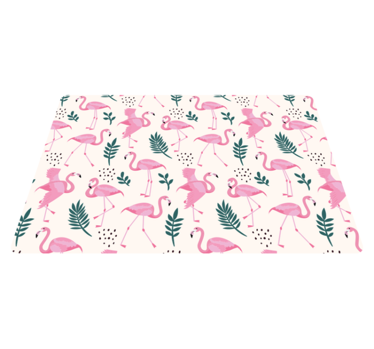 Vinyl teppich tiere mit flamingomuster und blättern - TenStickers