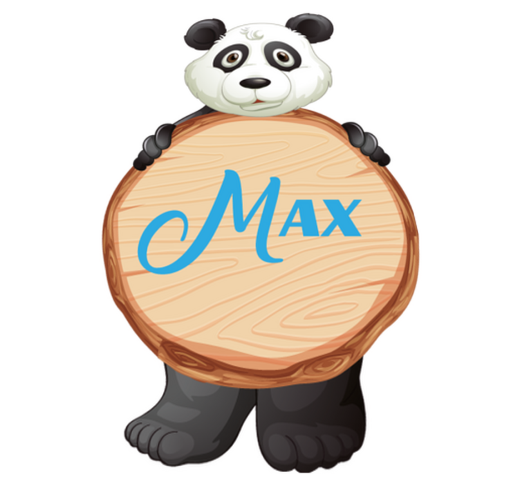 Vinyl teppich tiere panda mit namen - TenStickers