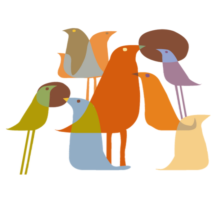 Vinyl teppich tiere im minimalistischen stil vögel - TenStickers