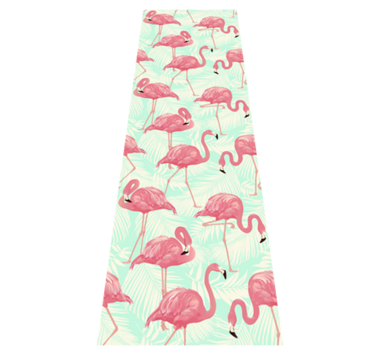 Vinyl teppich tiere mit gezeichneten rosa flamingos - TenStickers