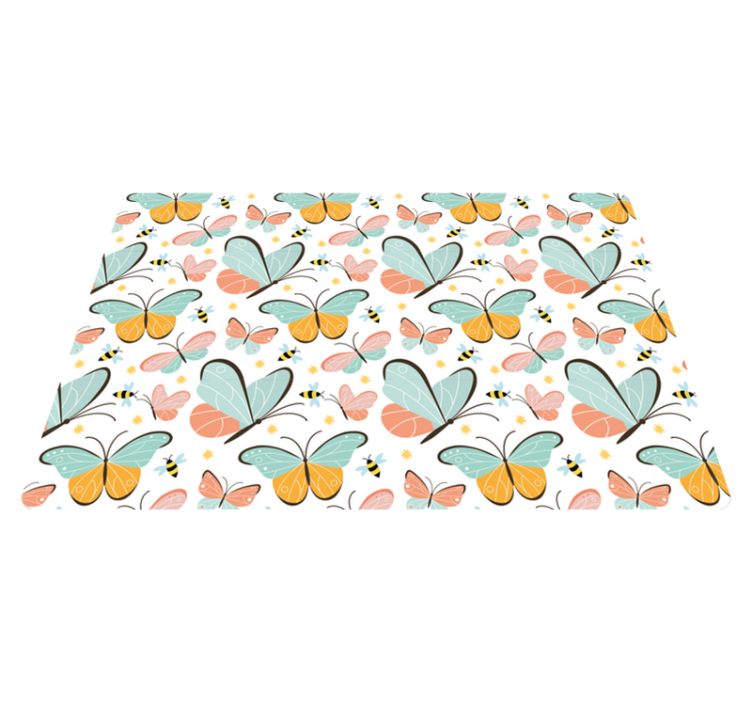 Vinyl teppich tiere schmetterlinge und bienen - TenStickers