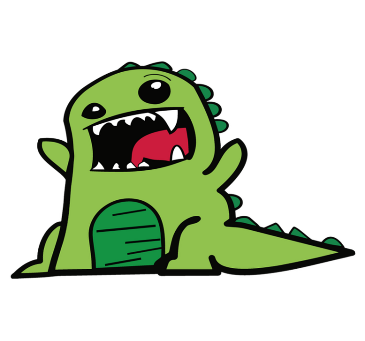 Vinyl teppich tiere grünes dinosaurier-gekritzel - TenStickers