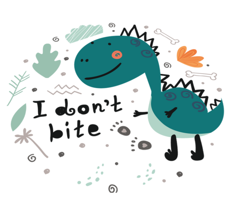 Vinyl teppich tiere dinosaurier grün lächelnd - TenStickers